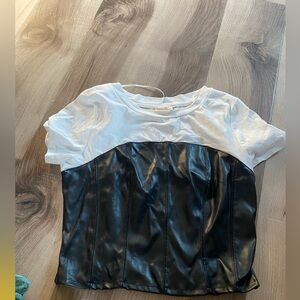 Meraki Black and White Women's Top